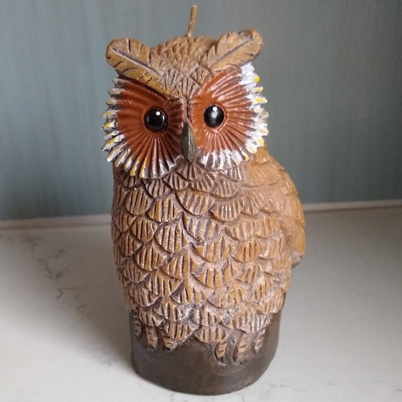 Owl Carved Candle - Picture 1 of 6